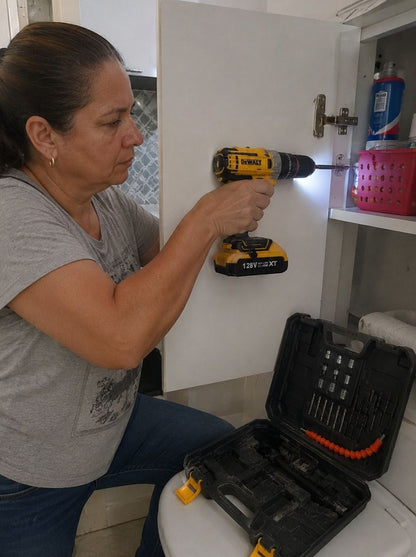 🔥 Kit Taladro Dewalt 128V Profesional Ultra 1000GR  + Batería Extra Gratis - Ahorra Tiempo y Esfuerzo