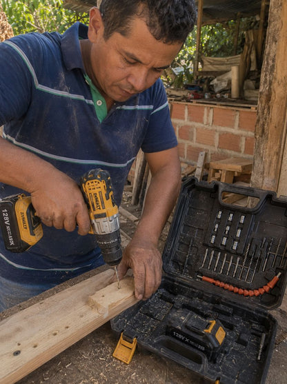 🔥 Kit Taladro Dewalt 128V Profesional Ultra 1000GR  + Batería Extra Gratis - Ahorra Tiempo y Esfuerzo